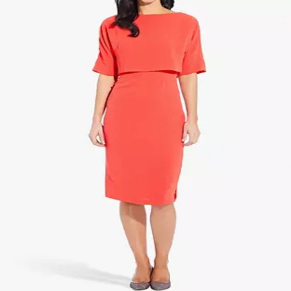SOLD NWT Adrianna Papell cameron coral dress - Picture 2 of 9